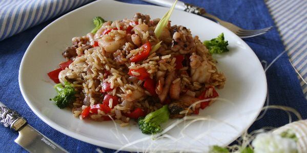 rýže se zeleninou pro dukanovou dietu